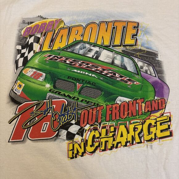 Vintage 2000 Y2K Nascar Racing Rare Short Sleeve Hit Bobby Labonte T-shirt Sz XL - Picture 2 of 9